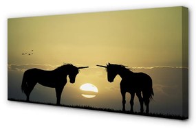 Obraz na plátne Poľné sunset jednorožce 140x70 cm