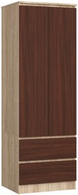 Šatníková skriňa Suman  (dub sonoma + wenge). Vlastná spoľahlivá doprava až k Vám domov. 1069568