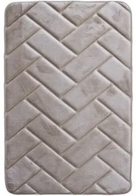 VOPI Kúpeľňová predložka s pamäťovou penou Parketa sivá, 50 x 80 cm