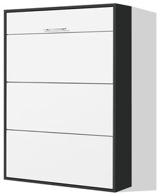 Nabytekmorava Sklápacia posteľ VS 1054 P - 200x160 cm A nosnosť postele: štandardná nosnosť, farba lamina: antracit/biele dvere
