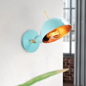 Nástenné svietidlo vo svetlomodrej a bronzovej farbe ø 15 cm Sivani – Opviq lights
