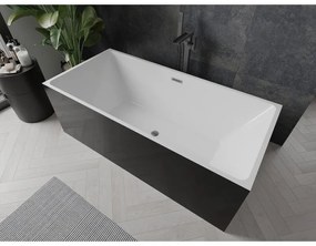 Mexen Nita, voľne stojaca vaňa 170 x 80 cm, biela-čierna, grafitový prepad, 52091708075-66
