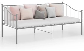 vidaXL Rám rozkladacej pohovky sivý kovový 90x200 cm