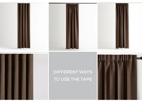 Restilo Záves Blackout Oxford Pleat tmavohnedá, 140 x 245 cm