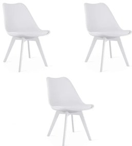Set troch jedálenských stoličiek MARK biely (3 ks)