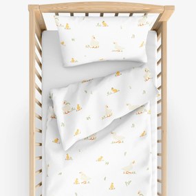 Goldea veľkonočné detské bavlnené obliečky do postieľky - kačice 100 x 135 a 40 x 60 cm