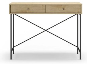 Konzolový stolík s doskou v dubovom dekore v prírodnej farbe 35x110 cm Titan – Marckeric