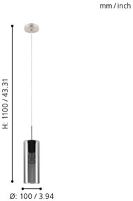 Eglo 98694 - Luster na lanku SELVINO 1xE27/15W/230V