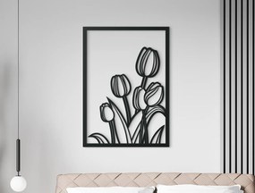 drevko Moderný drevený obraz Tulipány Rozmer obrazu: 44,5 x 32 cm, Farba dekorácie: Čierna