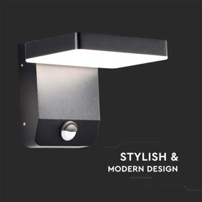 LED Vonkajšie nástenné svietidlo so senzorom LED/17W/230V 3000K čierna