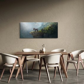 Obraz - Sloník na vrchole Taj Mahal (120x50 cm)
