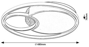 Rabalux 71044 - LED stmievateľné stropné svietidlo LEOLA LED/81W/230V + diaľkový ovládač