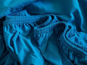 Jersey prostěradlo s elastanem 160 × 200 cm – tyrkysové