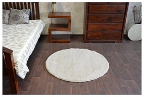 Luxusný kusový koberec Shaggy Azra krémový kruh 120cm