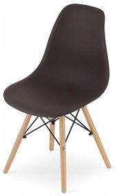 Jedálenská zostava TODI 80cm okrúhly stolový set biely + 4 stoličky OSAKA hnedé