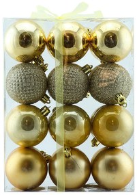 DECOLED Plastové ozdoby zlaté, 24 ks, d. 6 cm
