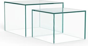 Sklenené konferenčné stolíky v súprave 2 ks 50x50 cm Dice – Actona