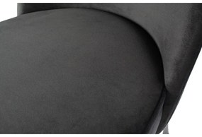 Čierne zamatové jedálenské stoličky v súprave 2 ks Vogue – WOOOD