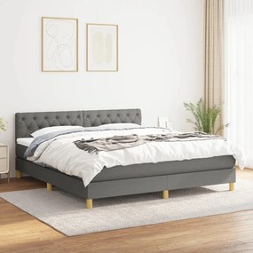 Boxspring posteľ s matracom tmavosivá 160x200 cm látka 3140866