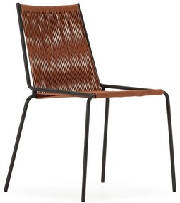 Terakotové kovové stohovateľné jedálenské stoličky v súprave 2 ks Emily – Marckeric