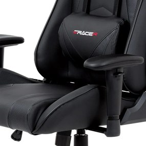 BONTEC Herné kreslo, hojdací mechanizmus, čierna ekokoža, KA-F03 BK Farba: Čierna