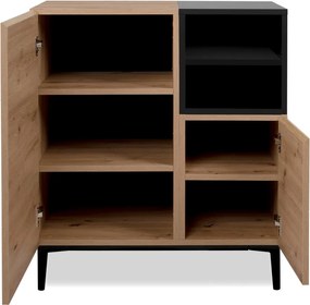 Skrinka 2-dverová Nola, dub artisan/čierna