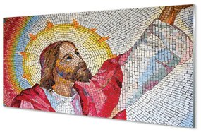 Sklenený obraz mozaika Jesus 125x50 cm