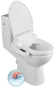 Sapho Sapho, HANDICAP WC kombi zvýšené sedadlo s elektronickým bidetom BLOOMING EKO PLUS, Rimless, zadný odpad, biela, NB-1160D-1