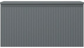Mexen Rivel, kúpeľňová skrinka 90 cm s hornou časťou, 1 zásuvka, drážkovaná, grafit matná - 91A20-09047-1-BFC66