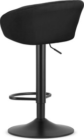 Sada 2 barových stoličiek EAST čierny zamat / čierna podnož