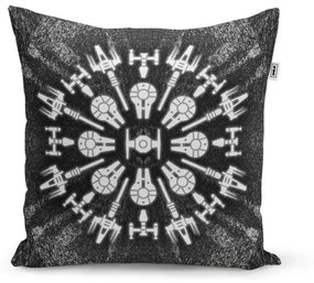 Sablio Vankúš Star Wars Vesmírne lode na šedom abstrakte - 40x40 cm