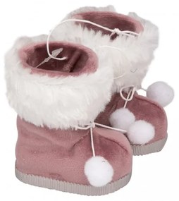 Altom Sada vianočných ozdôb, zamatové topánočky, 10x8 cm Farba: Ružová