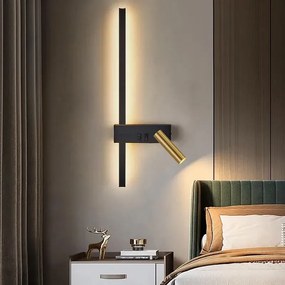 Toolight Toolight, LED nástenné svietidlo 8W, 4000K, APP1439-W RIGHT, čierna-zlatá lesklá, OSW-04777