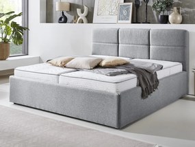 Postel Domango 140x200 cm, svetlo šedá látka