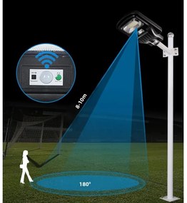 LED Solárna pouličná lampa so senzorom LED/60W/6V 6500K IP65 + diaľkové ovládanie