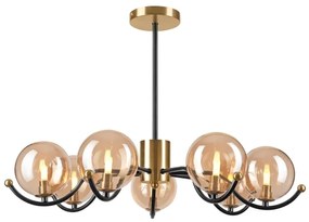 Luster na tyči GEORGIA 7xE14/5W/230V zlatá/dymová béžová