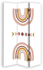 Ozdobný paraván Duhové akvarelové barvy - 110x170 cm, trojdielny, obojstranný paraván 360°