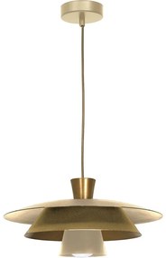 Luster na lanku PLATO 1xE27/15W/230V béžová/zlatá