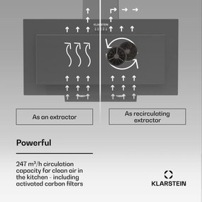 Athena 90, digestor, 90 cm, 300 m³/h, LED, odsávanie/recirkulácia