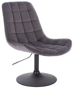 LuxuryForm DESIGN Stolička PARIS VELUR na čiernom tanieri - sivá