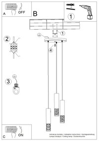 Sollux SL.1689 - Luster na lanku LAMI 3xGU10/10W/230V biela
