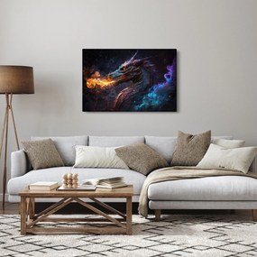 Obraz - Drak pľuvajúce plamene (90x60 cm)