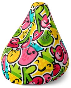 Sablio Sedací vak Pear Veselé Ovocie - 70 x 95 x 15 cm