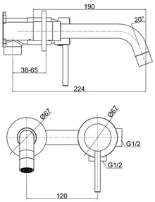 F-Design Flusso, podomietková umývadlová batéria, chróm lesklý, FD1-FLS-3PA-11