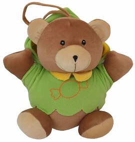 Baby Mix Detská plyšová hračka s hracím strojkemMedvídek zelená, 23 cm