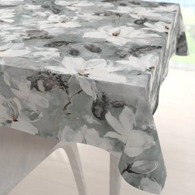 Biante Zamatový štvorcový obrus Tamara TMR-016 Designové kvetiny na sivozelenom 80x80 cm