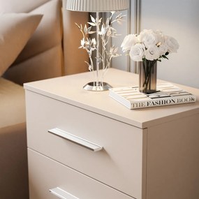 NOČNÝ STOLÍK MARION 2 KAŠMÍR STRIEBORNÉ NOŽIČKY ÚCHYTKY