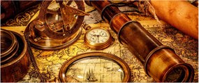 Obraz - Historické pomôcky námorníkov (120x50 cm)