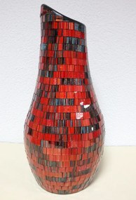 Váza GLANZ červená, keramika, 47 cm, ručná práca