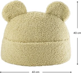 Zelený detský pohovkový vankúš z textílie buklé Teddy Pouch – Wigiwama